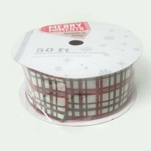 Christmas/Holiday Merry Moments Wire Edge Ribbon 2.5”X50ft Red/Green/White Plaid